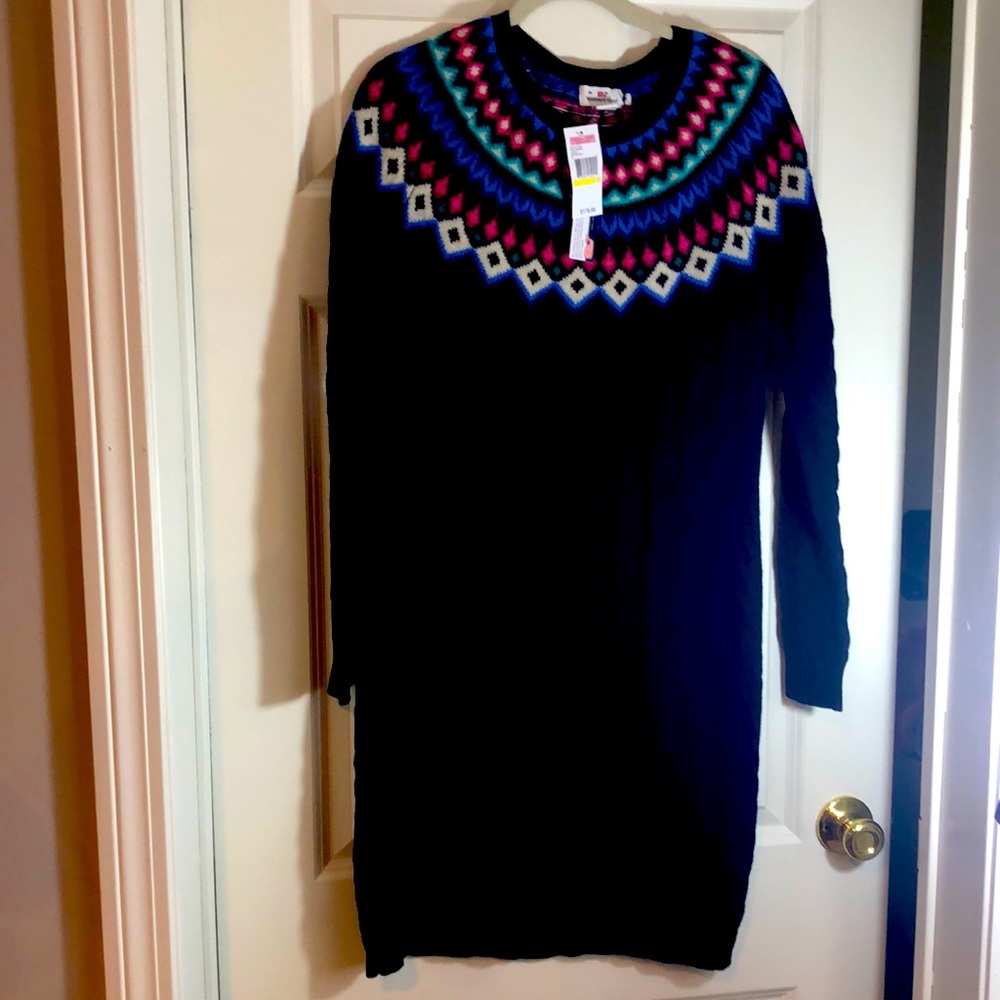 Vineyard Vines lambs wool navy cable dress